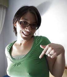 Erected puffies through half-shirt (three)