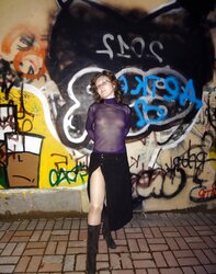 Outside in tights and sans