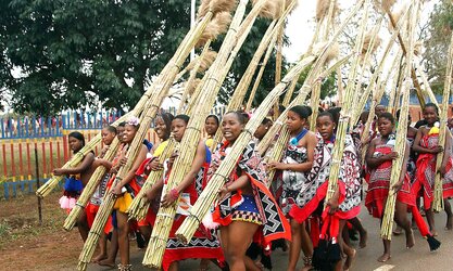 Yearly reed-dance in Swaziland