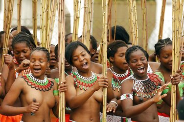 Yearly reed-dance in Swaziland