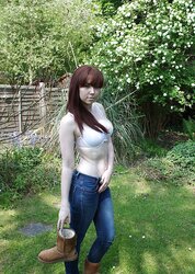 Candi Blows Outdoors