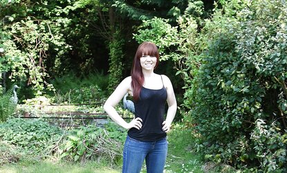Candi Blows Outdoors