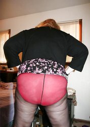 Mature thong and pantyhose
