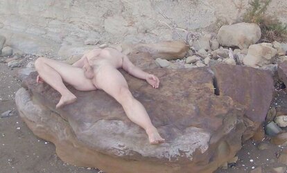 Bare at a public beach