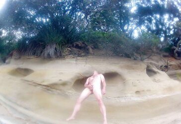 Bare at a public beach