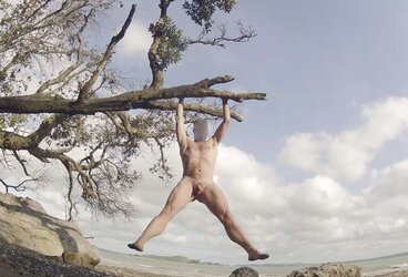 Bare at a public beach
