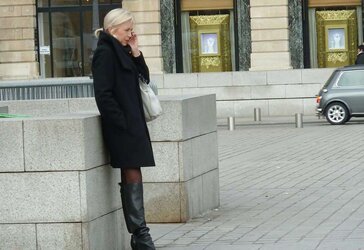 High-Heeled Slippers And Leather