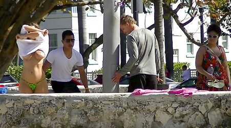 Exhibitionist Wives Taunting In Public Places