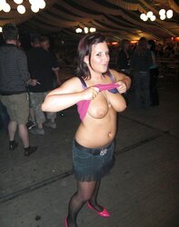 Showing boobs 1.