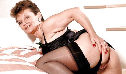 Fur Covered Granny With Pantyhose