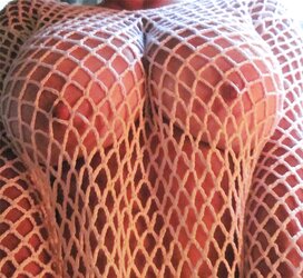 White fishnet top