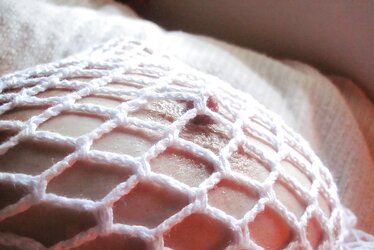 White fishnet top