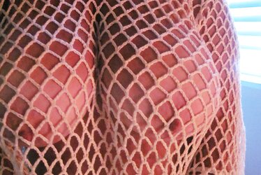 White fishnet top