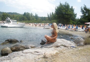 Red-Hot light-haired female on holidays