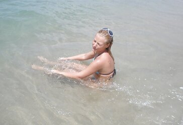 Red-Hot light-haired female on holidays
