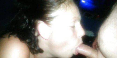 Monica fellating my hard-on