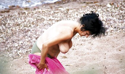 Mature on a beach in Corfu