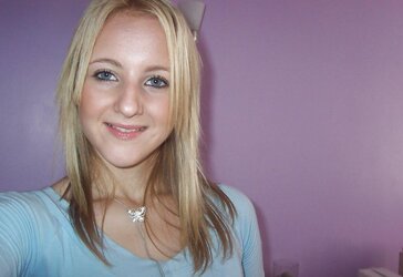 Inexperienced Teenager Platinum-Blonde in Bedroom