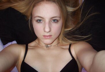 Inexperienced Teenager Platinum-Blonde in Bedroom