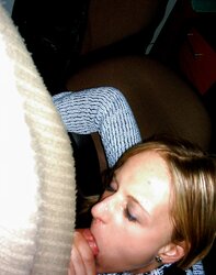 Lovely platinum-blonde fledgling fellatio