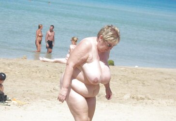 Granny plumper beach