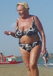 Granny plumper beach