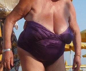 Granny plumper beach