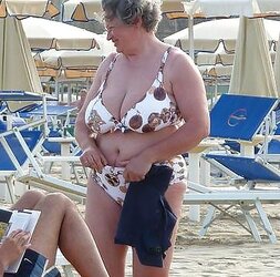 Granny plumper beach