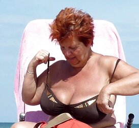Granny plumper beach