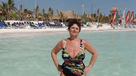 Granny plumper beach