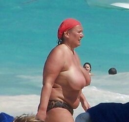 Granny plumper beach