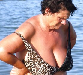 Granny plumper beach