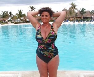 Granny plumper beach