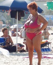 Granny plumper beach