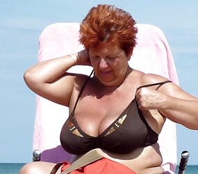 Granny plumper beach