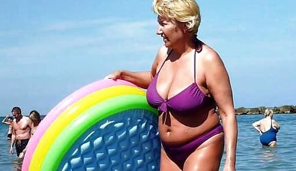 Granny plumper beach