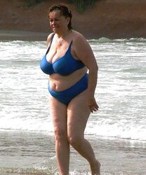 Granny plumper beach