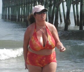 Granny plumper beach