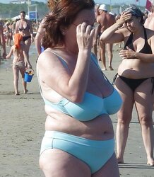 Granny plumper beach