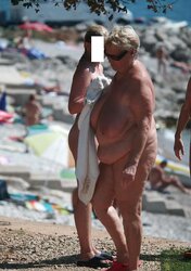 Granny plumper beach