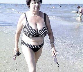 Granny plumper beach