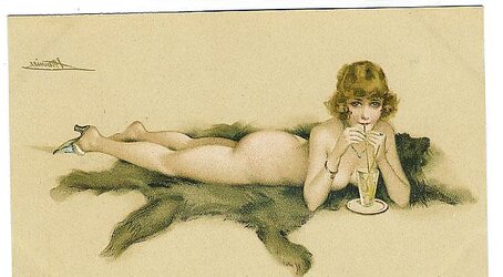 Thematic Drawn Ero Art five - French Postcards (three) for MinxGir