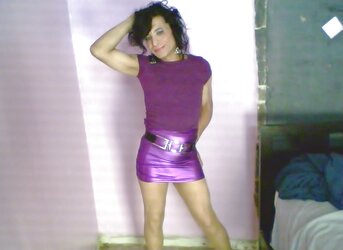 Metalic purple mini miniskirt