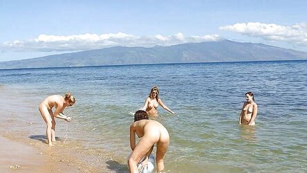 4 lesbos nymphs at the beach by Sail