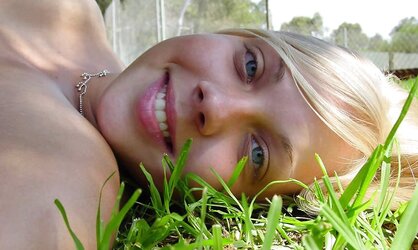 Splendid teenager posing outdoor