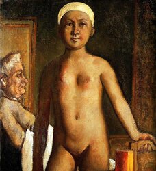 Painted Ero and Porn Art trio - Balthus