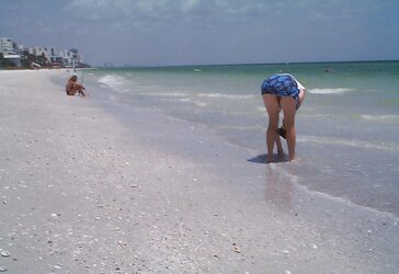 Public Beach Showing Unshaved Snatch
