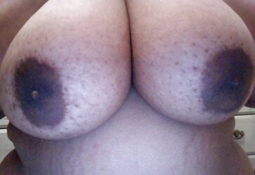 Fat dark-hued areolas meaty bevy part