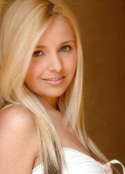 Super-Cute blondie Sandy posing and jacking a tiny