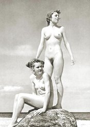 Nudists Naturists Public Outdoor Display - Ebony And White